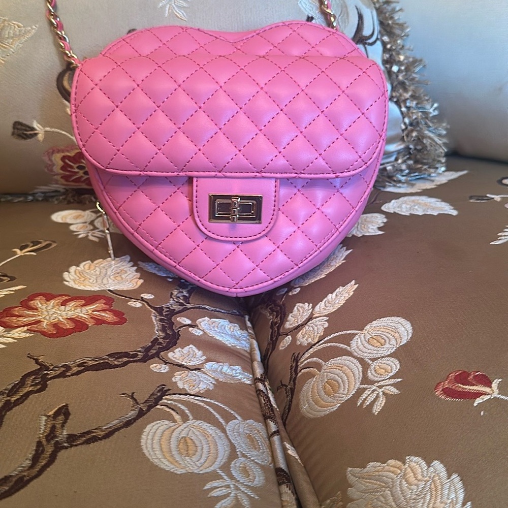 Urban Expressions Pink Quilted Crossbody Bag with Chain Strap